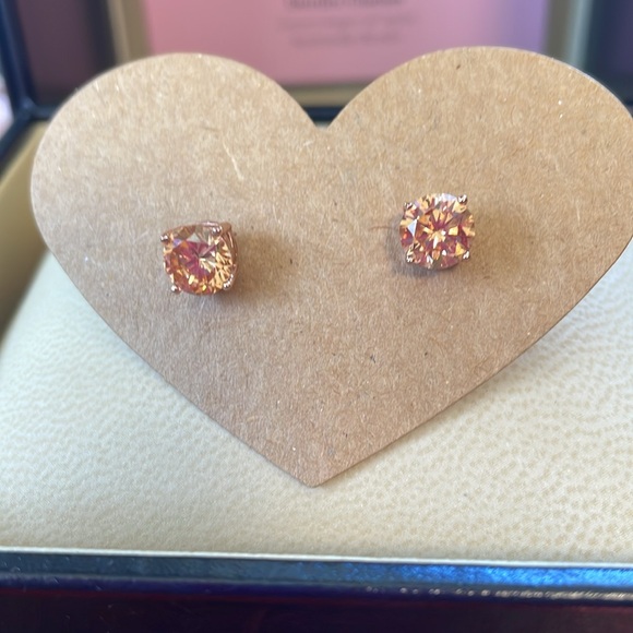 EUC Worn once Citrine and rose gold plated sterling Silver Studs - Picture 6 of 6